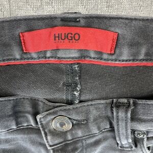 Hugo boss slim fit Men's (30X32) tapered leg‎ black dark wash denim jeans pants